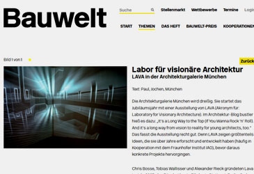 BAUWELT on VISIONAREALITY exhibition